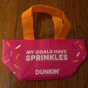 Dunkin' 'My Goals Have Sprinkles' Pink Tote with Orange Handles